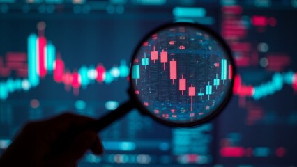 Candlestick Chart Magnified, Stock Market Analysis