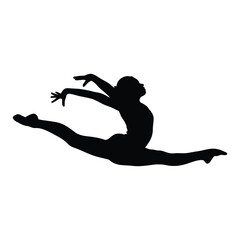 Gymnast Silhouette, Vector, Icon, Logo, White Background.