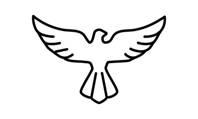 Flying Bird Line Art Silhouette – Minimalist Vector Wings Spread Design
