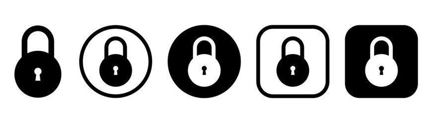 Lock icons set. Locked and unlocked lock icon. Vector illustration.