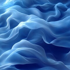 Fototapeta premium Smooth blue waves with delicate particles floating through high resolution image