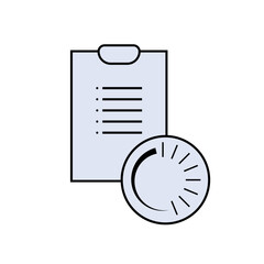 Waiting List Icon. Queue Summary, Roster Scheduled Symbol - Vector. 