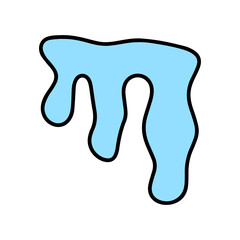 Kawaii handrawn water drop,splash isolated on white background, Water drops,