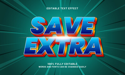 save extra editable text effect with a sale and offer text style