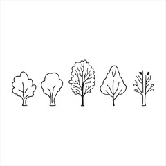 Continuous Line Drawing of Trees Vector Illustration,Minimalist Tree Line Art Design,One Line Tree Sketch Vector,Hand Drawn Trees in Continuous Line Style,Abstract Tree Silhouette Line Drawing