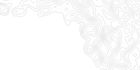 White Topo contour map on white background, Topographic contour lines. Seamless pattern with lines Topographic map. Geographic mountain relief diagram line wave carve design.