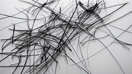 Obraz premium abstract lines on a white background, black pencil