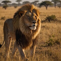 male lion in the savannah