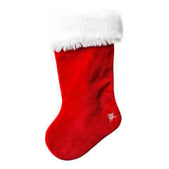 Red Christmas Stocking with White Fur Trim Decor