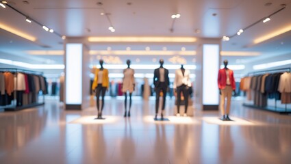 Fototapeta premium Abstract blurred retail store in shopping mall for background.