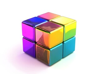 Obraz premium Colorful 3D cubes and abstract geometric packaging