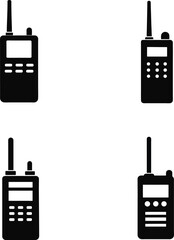 Set of walkie talkie  silhouette vector. Walkie Talkie Icon set.
