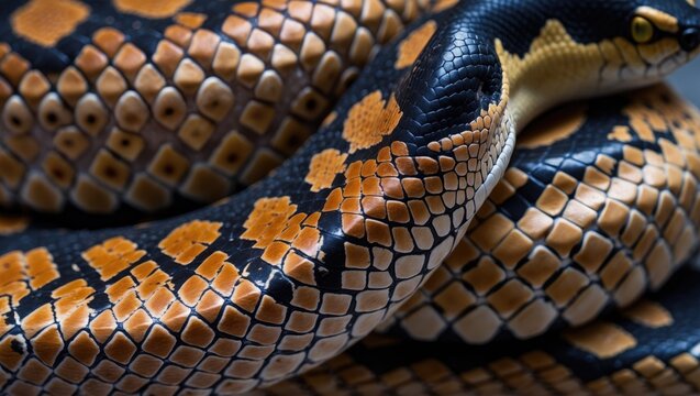 Boa or python snake skin pattern from a living body