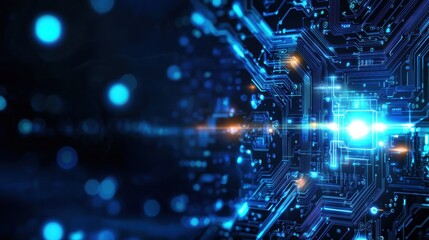 Obraz premium High-Tech Computer Circuit Board Abstract Background - Digital Technology, Artificial Intelligence, Innovation Concept.