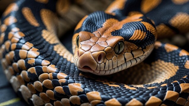 Snake skin pattern of boa or python from a living body.