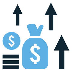 Profitability icon vector representing business success, revenue growth, and financial achievement. Ideal for corporate finance, investment, and entrepreneurship.