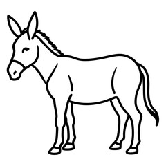 Donkey silhouette vector black outline
