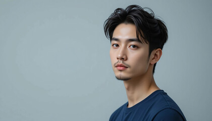 잘생긴 20대 남성 수염이 난 모델 이미지