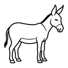 Donkey silhouette vector black outline