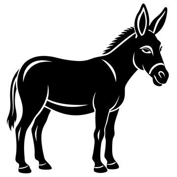 recommend clip art: Donkey silhouette vector black outline