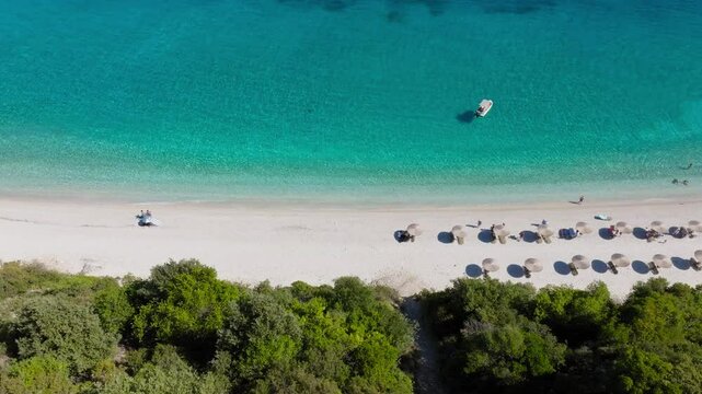 Aerial view of Gidaki beach at Ithaca Ionian island, Greece