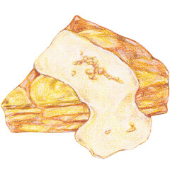 banh chuoi hap, steamed banana cake, popular vietnamese dessert handdraw style