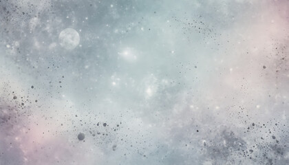 Obraz premium Abstract Nebula Sky with Moon and Stars Background for Creative Projects