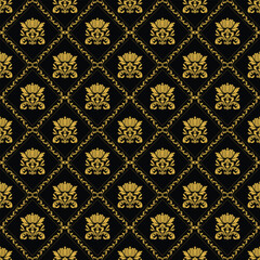 Elegant Seamless Damask Pattern – Vintage Ornamental Floral Background for Luxury Design and Home Decor