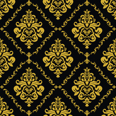 Elegant Seamless Damask Pattern – Vintage Ornamental Floral Background for Luxury Design and Home Decor