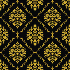 Elegant Seamless Damask Pattern – Vintage Ornamental Floral Background for Luxury Design and Home Decor