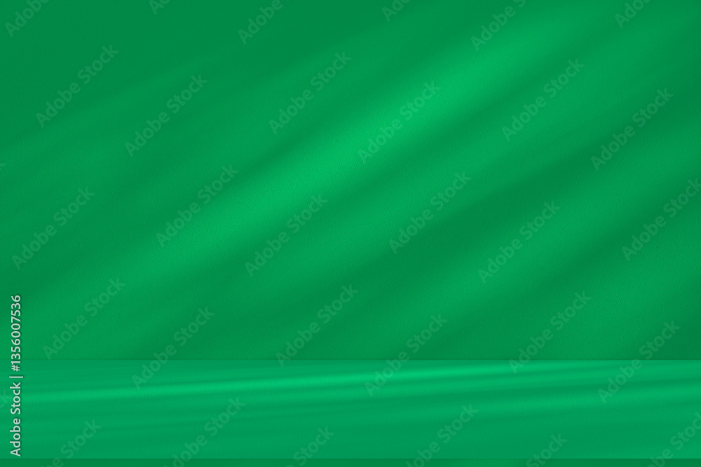 Poster wall interior background, studio and backdrops show products. with leaf shadow from window color gre