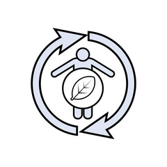 Detoxification Icon. Symbol of the Importance of Internal Organ Health and Human Metabolism.