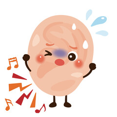 耳鳴りがする耳のキャラクターイラスト