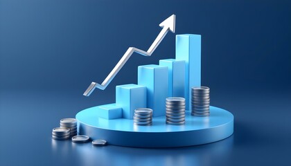 business graph with arrow