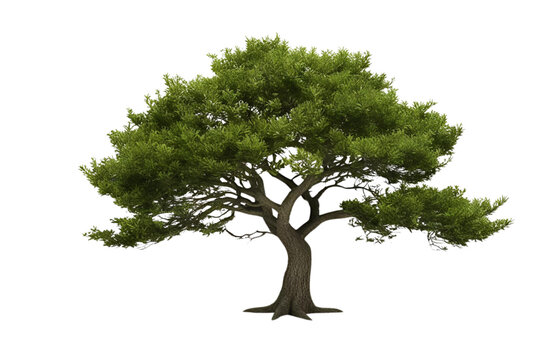 green tree, lush foliage, white background, isolated, no background