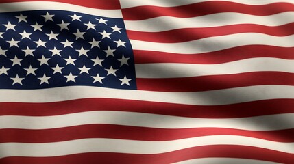 Close-up of waving American flag.