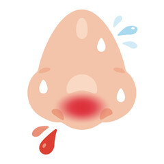 鼻血が出る鼻のイラスト