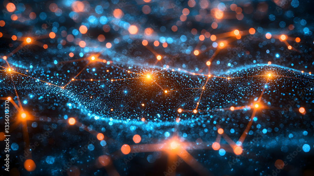 Poster abstract digital network image. suitable for technology presentations. illustrates connections data 