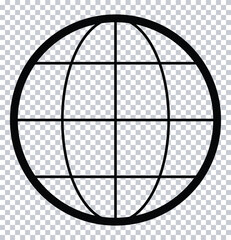 Simple Line Globe Icon - Minimalistic Global Symbol for Business, Technology, and Web Design