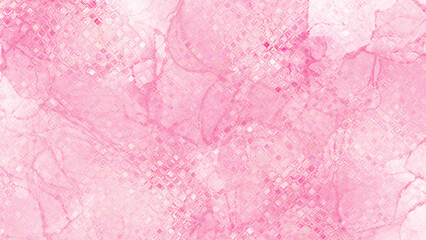 Pink abstract background with marble-like swirls and a subtle geometric overlay. Modern, textured design for elegant and creative projects.