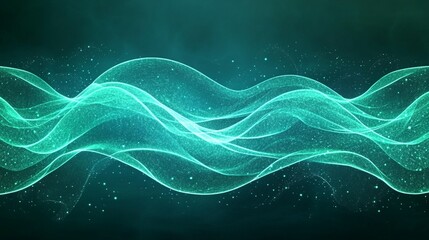 Abstract teal wave energy flow design.