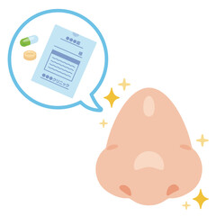 薬剤と調子が良い鼻のイラスト