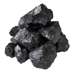 Obraz premium a pile of shiny black coal rocks showcasing their irregular shapes and glossy surfaces commonly used as a fossil fuel for energy production