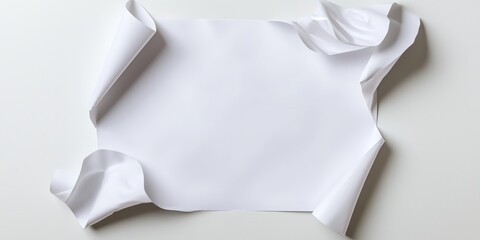 Top view creative torn paper unfolding action for copy space, text space