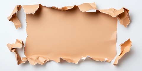 Torn paper with blank space for text on a white background
