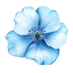 a beautifully rendered blue flower with delicate petals and intricate details showcasing artistry in floral design ideal for nature-themed projects or as decorative art