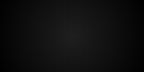 Overlapping vector abstract Pattern wave lines fabric black square line background. seamless fabric geomatics overlapping create retro line pattern.