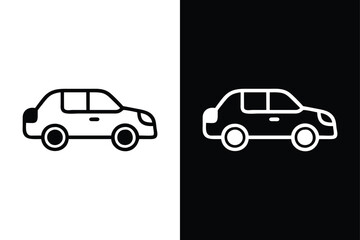 Fototapeta premium Car icon on White Background Vector Art Illustration on white background.