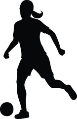 Women football player silhouette vector picture