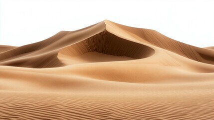 Isolated image of a desert dune with smooth, textured sand.